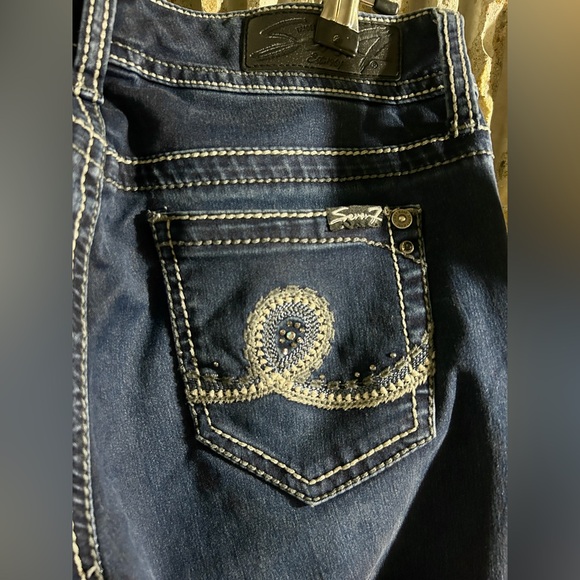 Seven Jeans Mid Rise Dark Wash Rocker Slim Bootcut Women’s Sz 2 - Picture 5 of 10